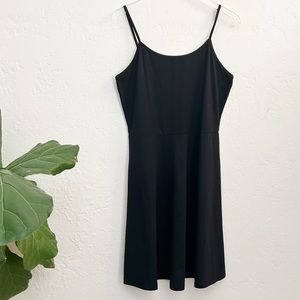 Kira Spaghetti Strap Black Skater Dress in Size Large
